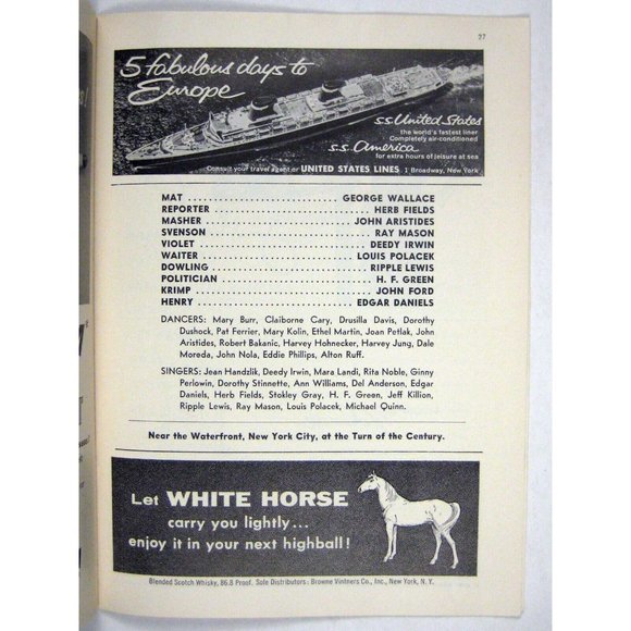 New Girl in Town Playbill 1957 Gwen Verden Thelma Ritter Wallace Anna Christie - Picture 7 of 10